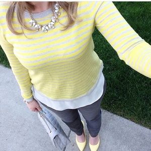 Loft XS sweater with chiffon hem